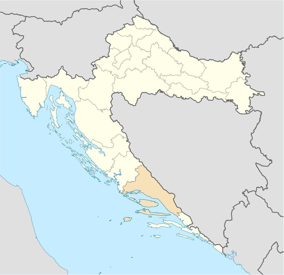 peta dari dalmatia, kroasia