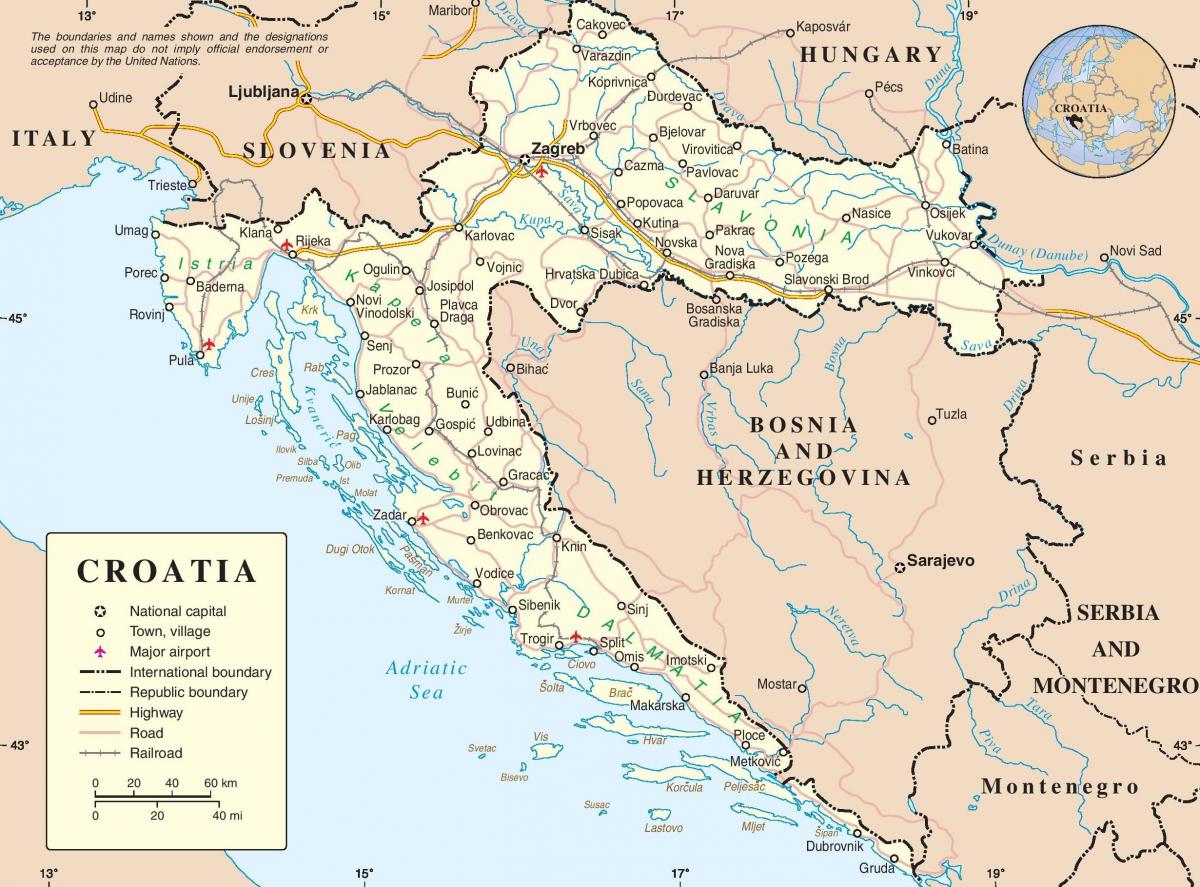 mengemudi peta kroasia