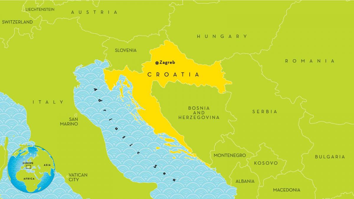peta dari kroasia dan sekitarnya