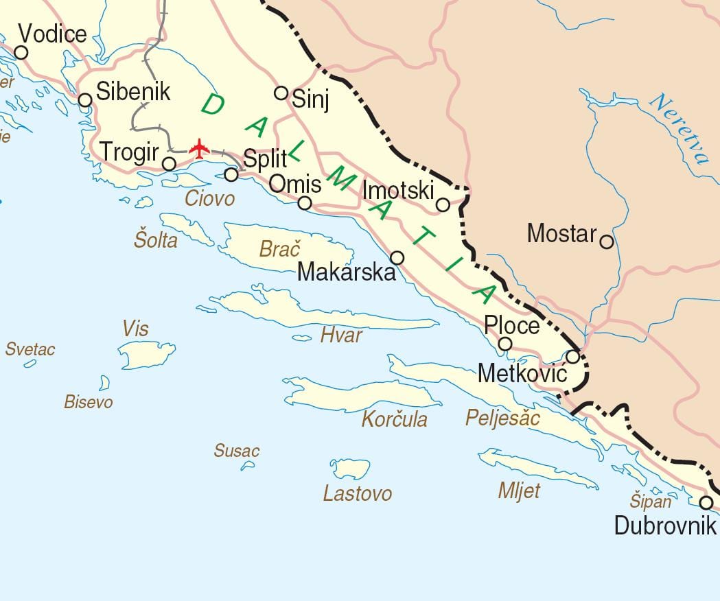 peta selatan kroasia