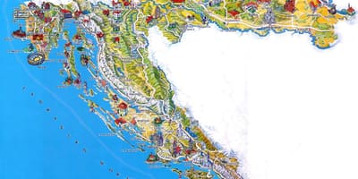 Kroasia tempat-tempat untuk mengunjungi peta