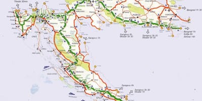 Peta dari kroasia road trip