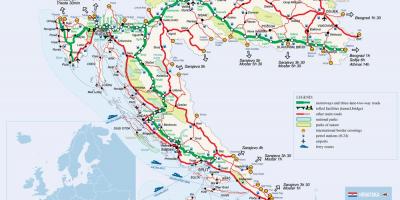 Peta dari kroasia kereta