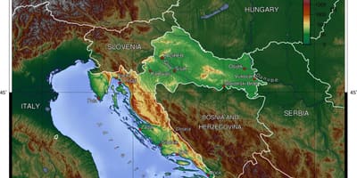 Peta topografi kroasia 