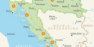 Peta dari kroasia dan pulau-pulau